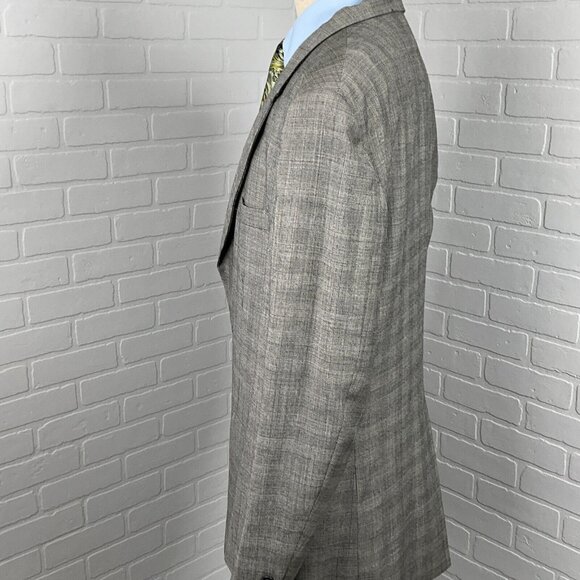 Sterling & Hunt Kuppenheimer Blazer Men‎ 44 Black White Plaid Premier Ed USA VTG - Picture 3 of 16